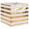 DII&#xAE; 11&#x22; Nonwoven Polyester White &#x26; Gold Stripes Storage Cube, 2ct.